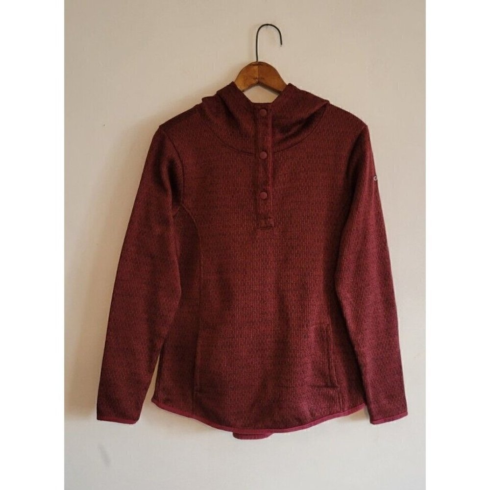 Columbia Bergundy Quarter Snap Sweater Fleece Pullover Jacket Womens Size M